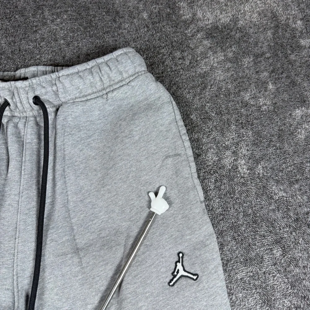 Jordan Essentials Fleece Sweatpants Grey Jumpman Joggers Mens Small